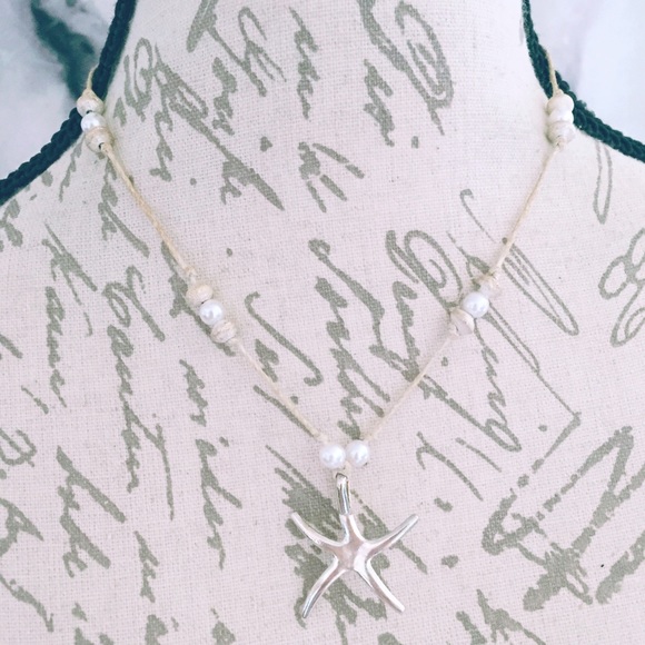 Jewelry - Faux Pearl Handmade Starfish Charm Necklace